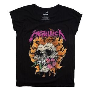 Metallica Officially Licensed Burning Flower T-Shirt Women's Small GUC